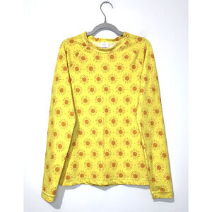 Hanna Andersson Girls Swim Tankini Top 150 US 12 Yellow Orange Long Sleeve